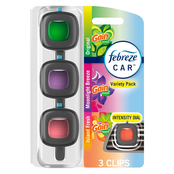 Air Fresheners & Candles Febreze Car Air Freshener Vent Clip Variety Pack, 3-Count hero