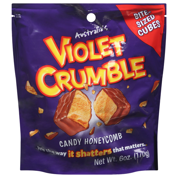 Candy & Chocolate Violet Crumble Candy Honeycomb, Bite-Sized Cubes hero