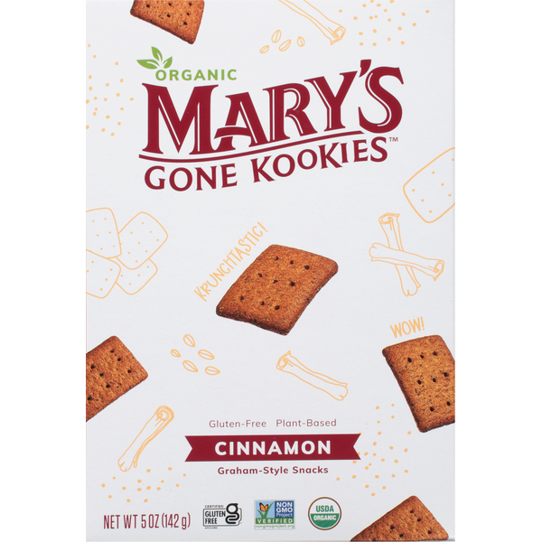 Mary's Gone Kookies Graham-Style Snacks, Organic, Cinnamon hero