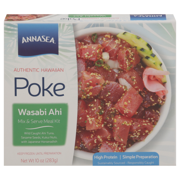 Seafood Annasea Foods Group Poke Meal Kit, Wasabi Ahi, Authentic Hawaiian hero