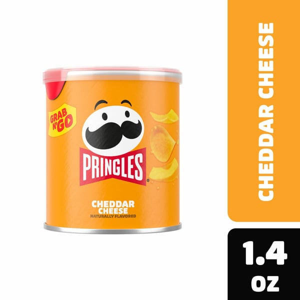 Pringles Potato Crisps Chips, Lunch Snacks, Office and Kids Snacks, Cheddar Cheese hero