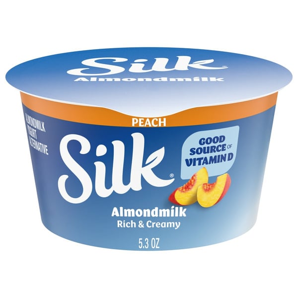 Yogurt, Kefir & Smoothies Silk Peach Dairy Free, Almond Milk Plant Based Yogurt Alternative Container hero