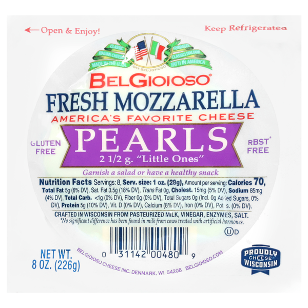 Specialty Cheeses BelGioioso Fresh Mozzarella Cheese, Pearls, Cryo hero