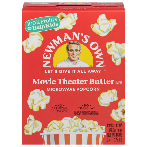 Popcorn & Jerky Newman's Own Microwave Popcorn, Movie Theater Butter Flavor hero