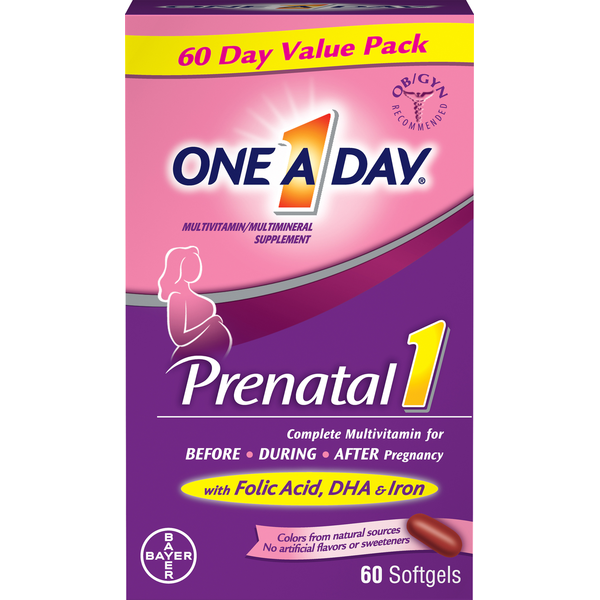 One A Day Multivitamin, Prenatal 1, Value Pack, Softgels hero