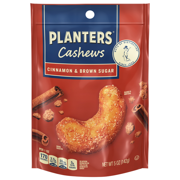 Planters Cashews, Cinnamon & Brown Sugar hero