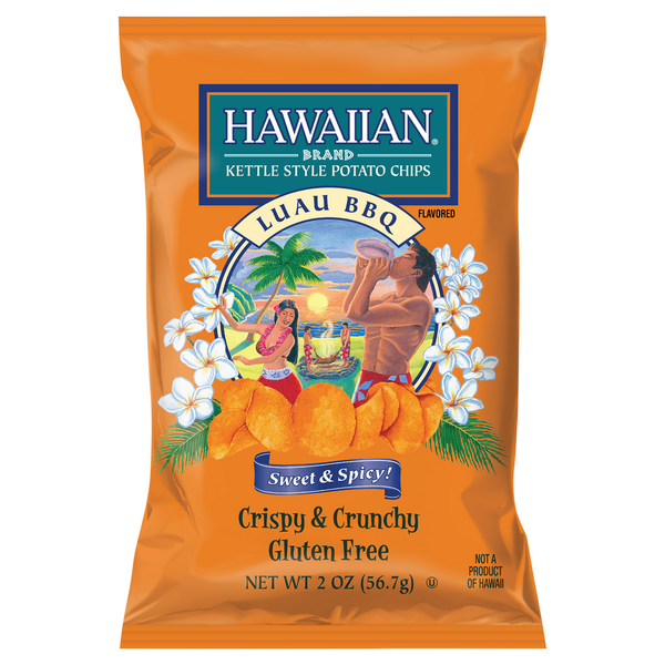 Chips & Pretzels Hawaiian Kettle Style Potato Chips Potato Chips, Luau BBQ Flavored, Kettle Style hero