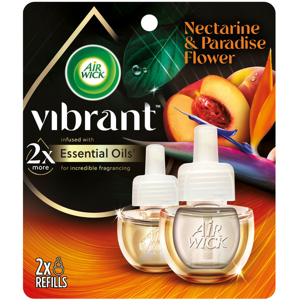 Air Wick® Vibrant Plug in Scented Oil Refill, Nectarine & Paradise Flower, Air Freshener hero