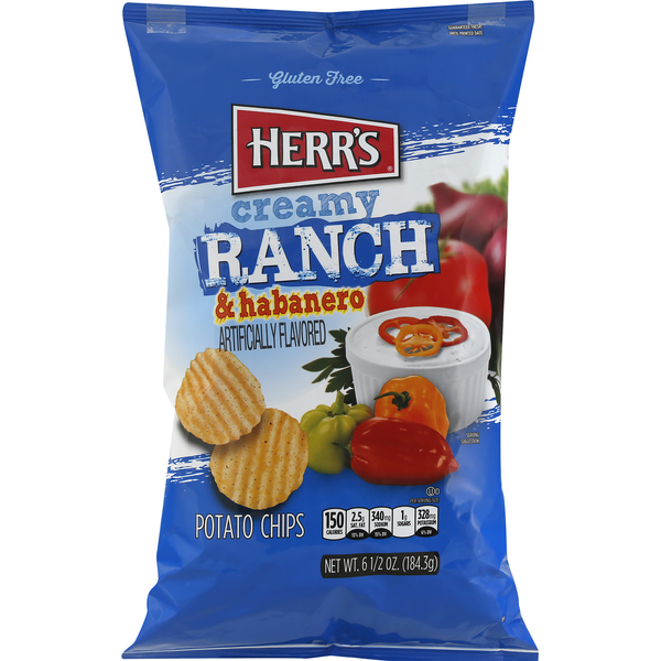 Chips & Pretzels Herr's Potato Chips, Creamy Ranch & Habanero hero