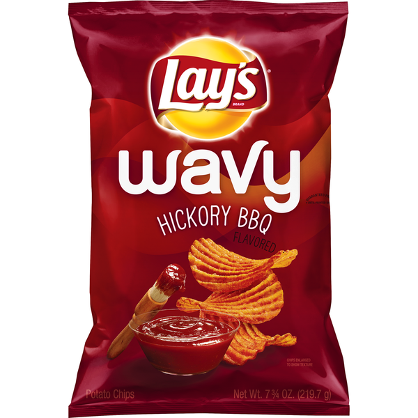 Chips & Pretzels Lay's Potato Chips, Wavy Bbq hero