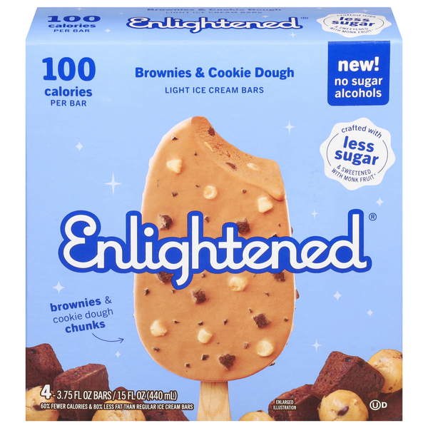 Ice Cream & Ice Enlightened Ice Cream Bars, Brownies & Cookie Dough, Light hero