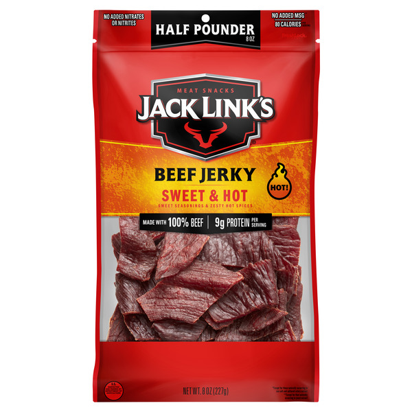 Popcorn & Jerky Jack Link's Beef Jerky, Sweet & Hot, Meat Snacks hero