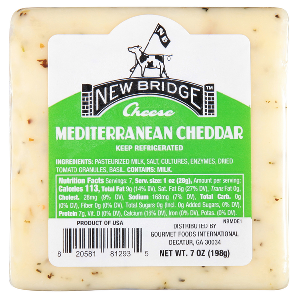 Packaged Cheese New Bridge Cheese, Mediterranean Cheddar hero