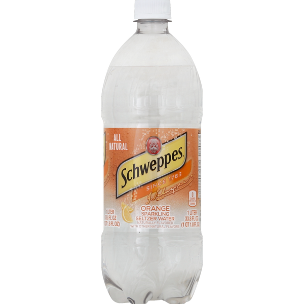 Water, Seltzer & Sparkling Water Schweppes Orange Sparkling Water Beverage hero