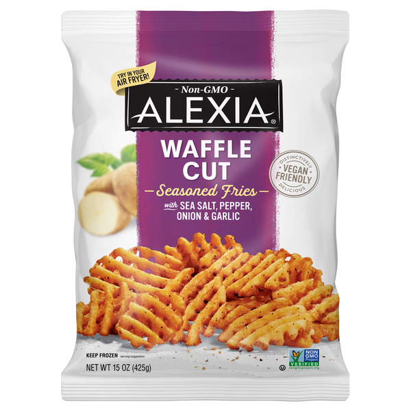 Frozen Produce Alexia Fries, with Sea Salt, Pepper, Onion & Garlic, Seasoned, Waffle Cut hero