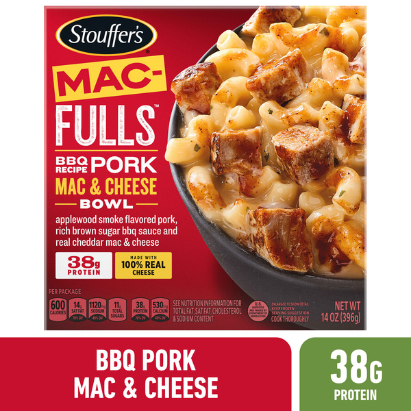 Frozen Meals Stouffer's Mac-Fulls Bbq Recipe Pork Mac And Cheese Frozen Meal hero