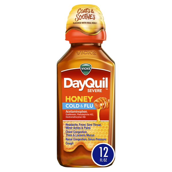 Cold, Flu & Allergy Vicks DayQuil SEVERE Honey Cold and Flu Medicine, Maximum Strength hero