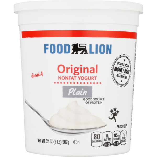 Yogurt Food Lion Nonfat Yogurt Plain hero