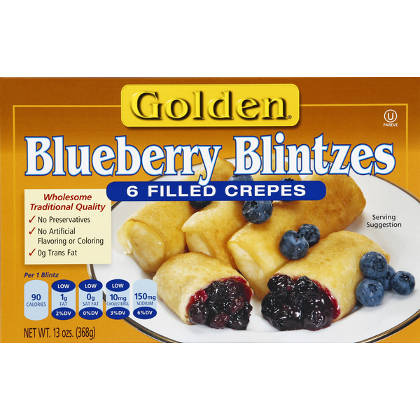 Kosher Foods Golden Blintzes, Blueberry hero