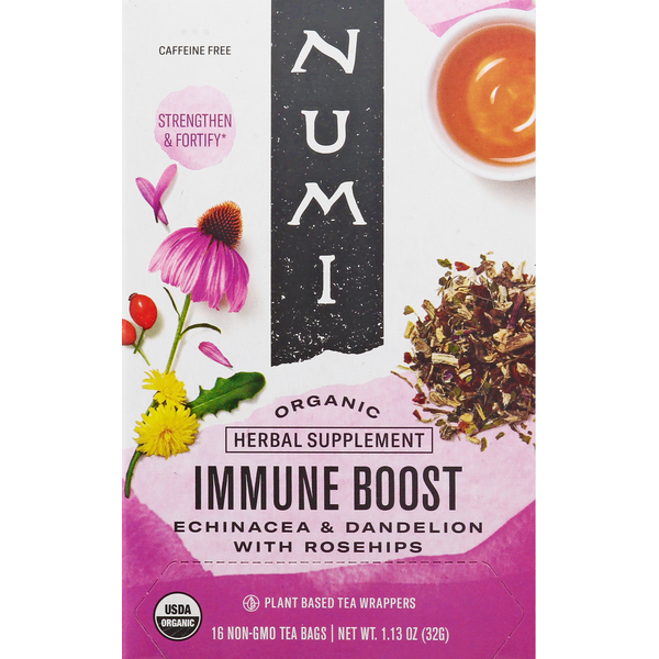 Tea Numi Herbal Supplement, Organic, Immune Boost, Tea Bags hero