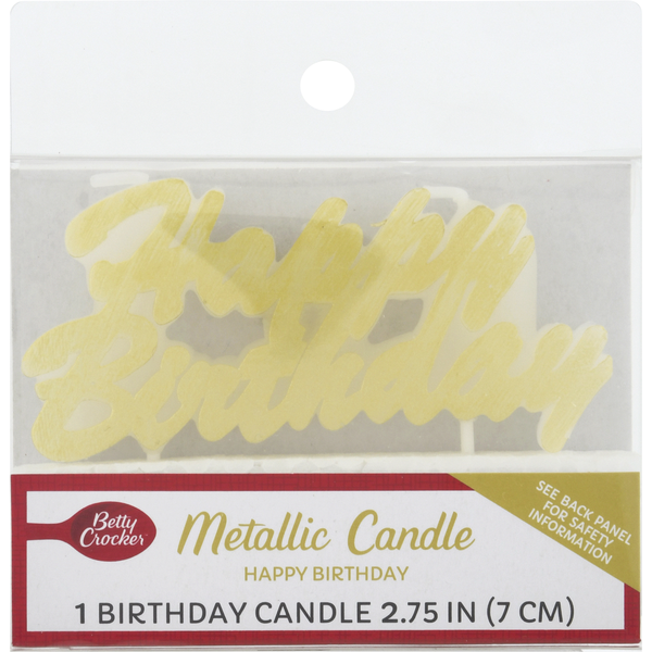 Air Fresheners & Candles Betty Crocker Candle, Metallic, Happy Birthday, 2.75 Inch hero