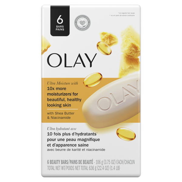 Bath & Body Olay Moisture Outlast Ultra Moisture Shea Butter Beauty Bar with Vitamin B3 Complex hero