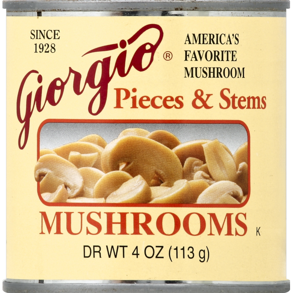 Canned & Jarred Vegetables Giorgio Pieces & Stems Mushrooms hero