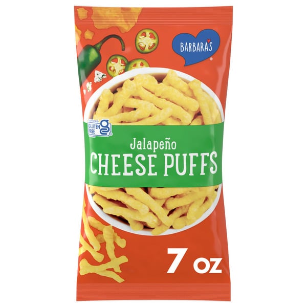 Chips & Pretzels Barbara's Cheese Puffs Gluten Free Kids Snacks, Real Aged Cheese hero