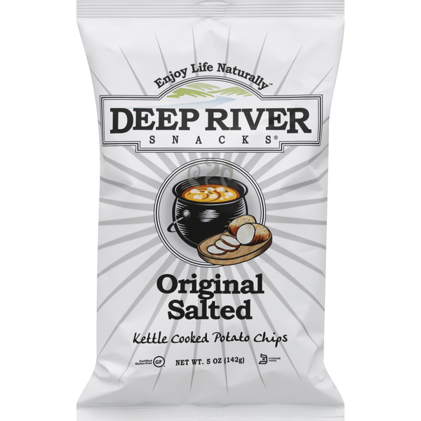 Chips & Pretzels Deep River Snacks Potato Chips, Kettle Cooked, Original Salted hero