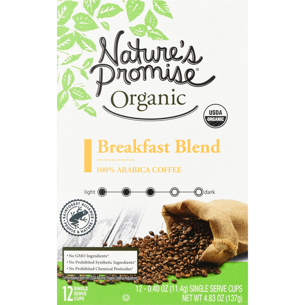 Coffee Nature's Promise Organic Breakfast Blend Single Serve Coffee hero