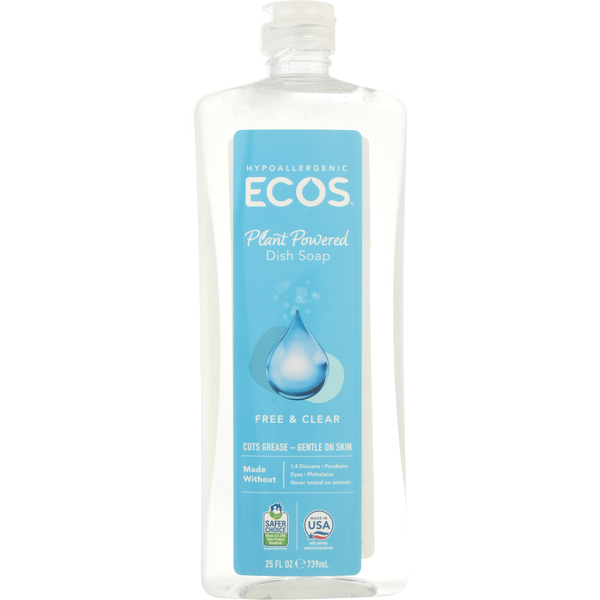 Dish Detergents Ecos Dish Soap, Free & Clear, Plant Powered hero