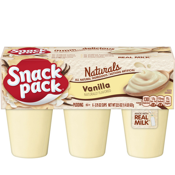 Refrigerated Pudding & Desserts Snack Pack Naturals Pudding Vanilla hero