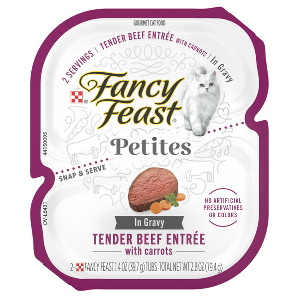 Cat Food & Care Purina Fancy Feast Gourmet Gravy Wet Cat Food, Petites Tender Beef With Carrots Entree hero