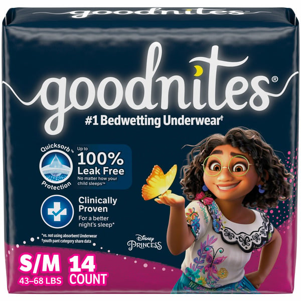 Diapers & Wipes Huggies GoodNites Small  Medium Bedtime Underwear Girls hero