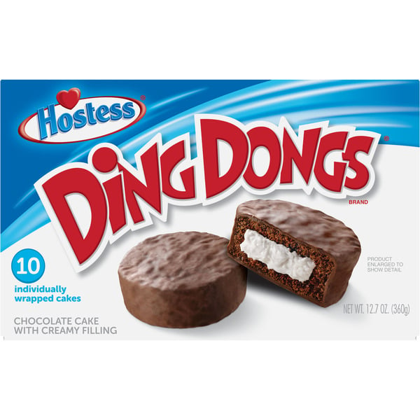 Breakfast Breads, Donuts & More Hostess Chocolate DING DONGS Creamy Filling Individually Wrapped hero