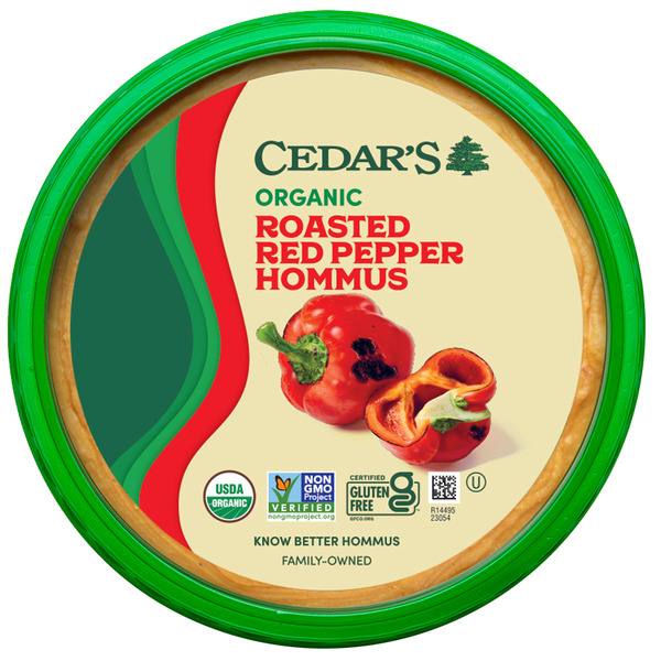 Fresh Dips & Tapenades Cedar's Foods Organic Roasted Red Pepper Hommus hero