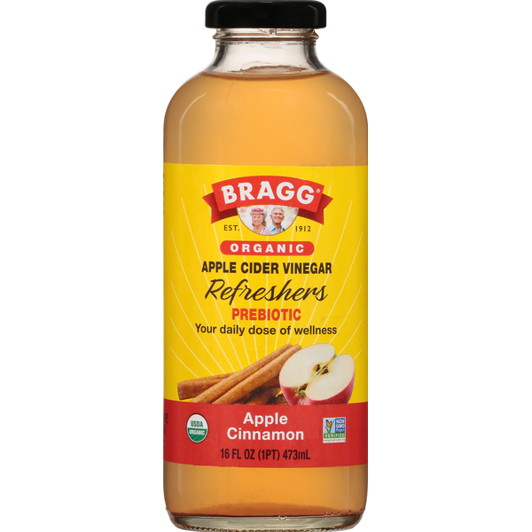 Oils & Vinegars Bragg Apple Cider Vinegar, Organic, Apple Cinnamon, Prebiotic hero