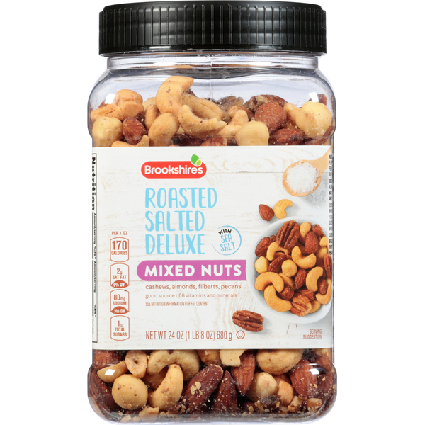 Nuts, Seeds & Dried Fruit Brookshire's Mixed Nuts with Sea Salt, Roasted Salted Deluxe hero