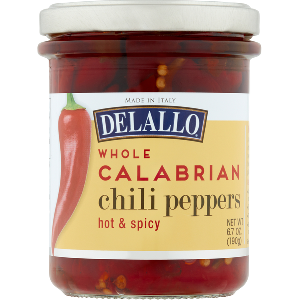 Canned & Jarred Vegetables DeLallo Chili Peppers, Whole Calabrian, Hot & Spicy hero