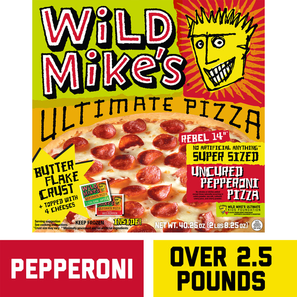 Frozen Pizza Wild Mike's Ultimate Pizza Super Size, Uncured Pepperoni hero