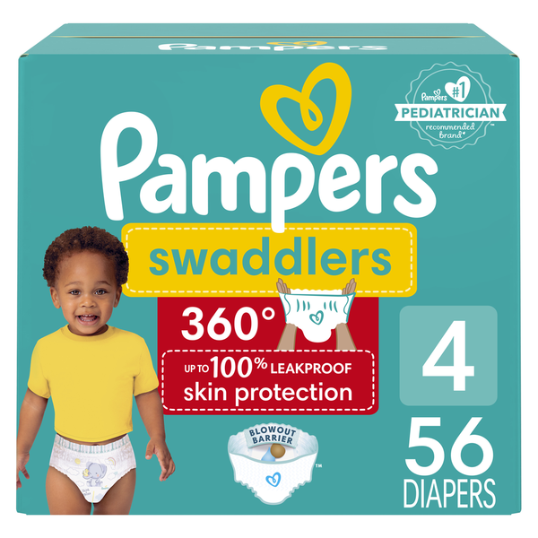 Diapers & Wipes Pampers Swaddlers 360 Diapers, Size 4 hero