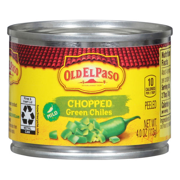 Old El Paso Green Chiles, Chopped, Peeled, Mild hero