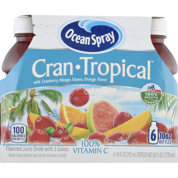 Water, Seltzer & Sparkling Water Ocean Spray Cranberry Tropical Juice Drinks hero