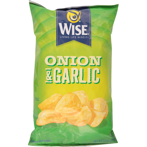 Chips & Pretzels Wise Potato Chips, Onion & Garlic hero