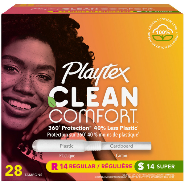 Feminine Care Playtex Tampons Multipack, 14 Regular & 14 Super hero