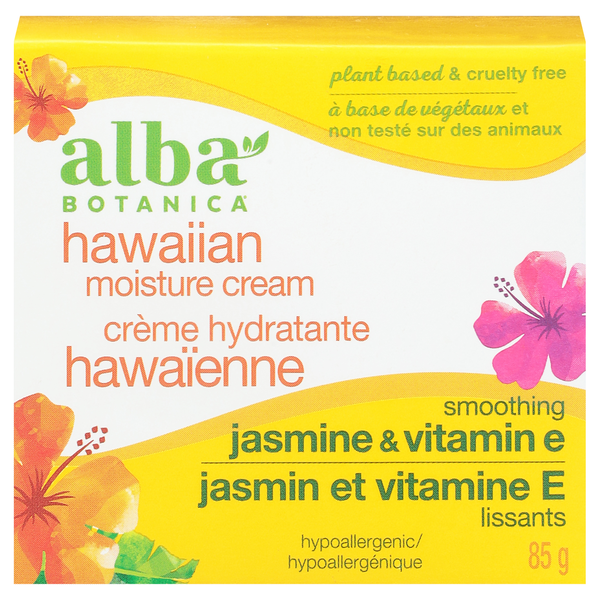 Face, Ear, Eye & Lip Care Alba Botanica Moisture Cream, Smoothing, Hawaiian, Jasmine & Vitamin E hero