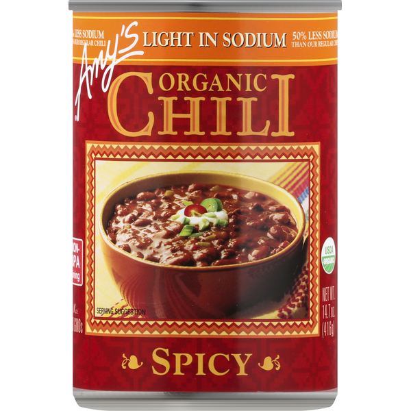 Canned Meals & Beans Amy's Kitchen Organic Chili Spicy hero