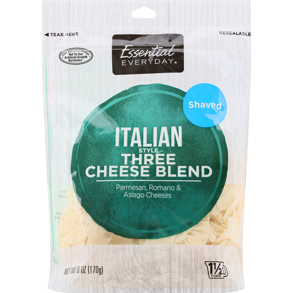 Packaged Cheese Essential Everyday Three Cheese Blend, Italian Style, Shaved hero