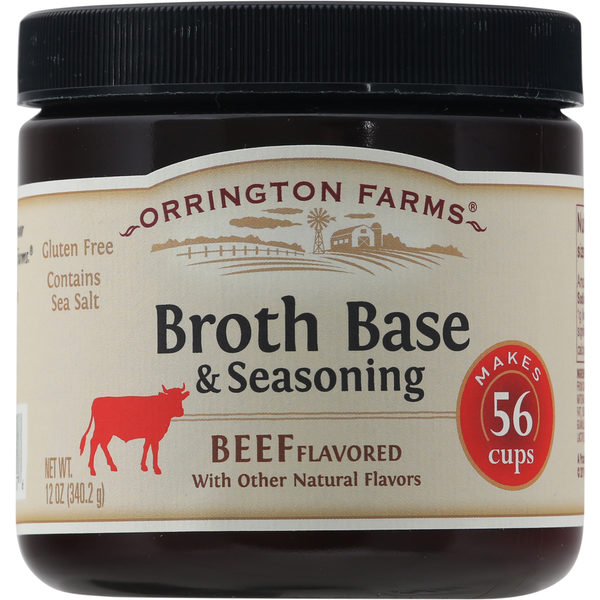 Soup, Broth & Bouillon Orrington Farms Beef Flavored Broth Base & Seasoning hero