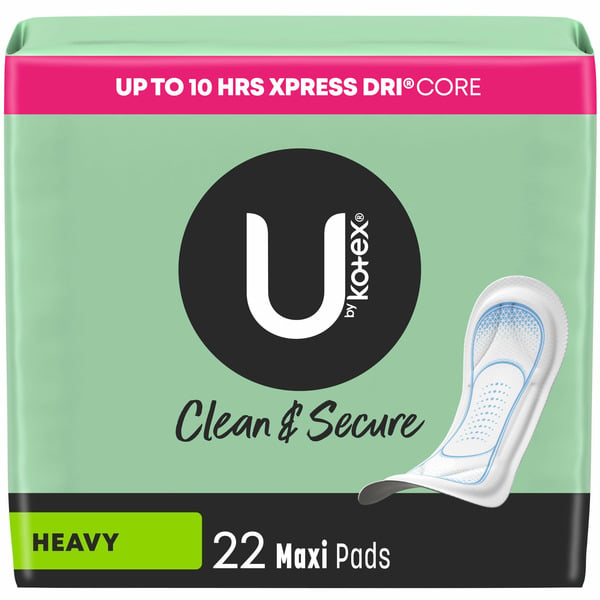 Feminine Care Kotex Clean & Secure Maxi Pads, Heavy Absorbency hero